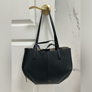 Polène Black Mini Cyme Leather Tote